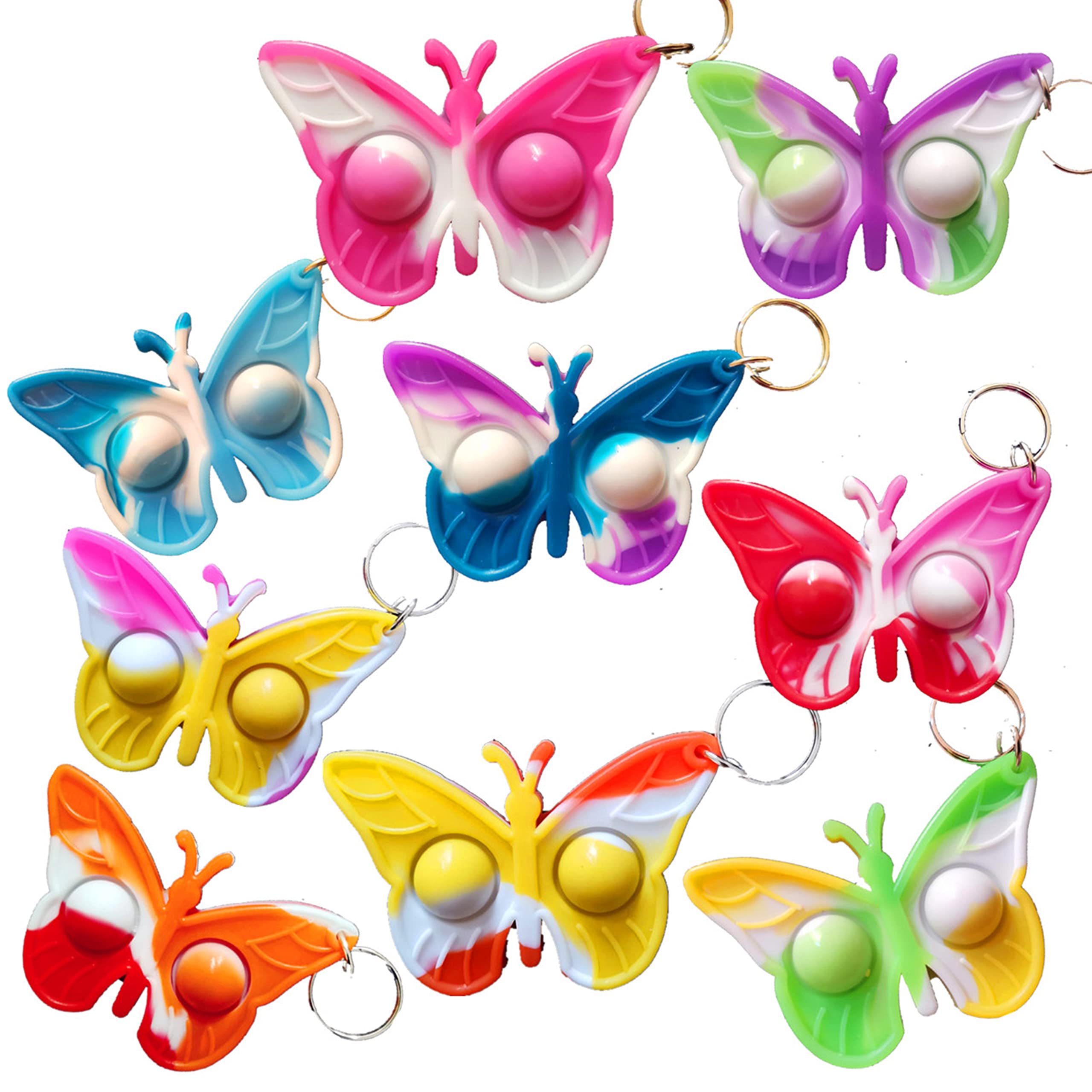 Amazon.com: Roaqua 20 pcs Rainbow Butterfly Mini Pop Silicone