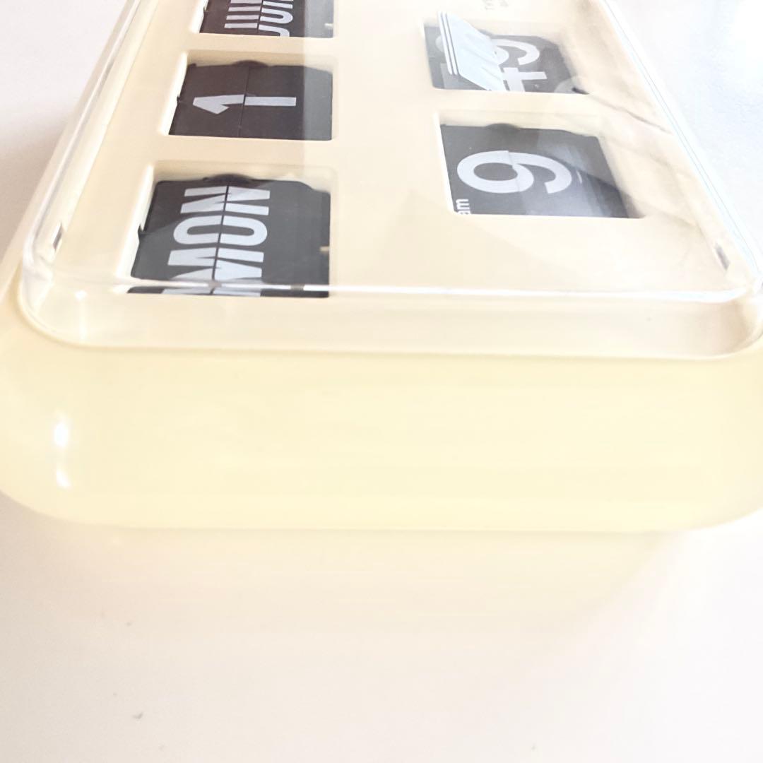 TWEMCO QUARTZ クロック クリーム色 パタパタ時計